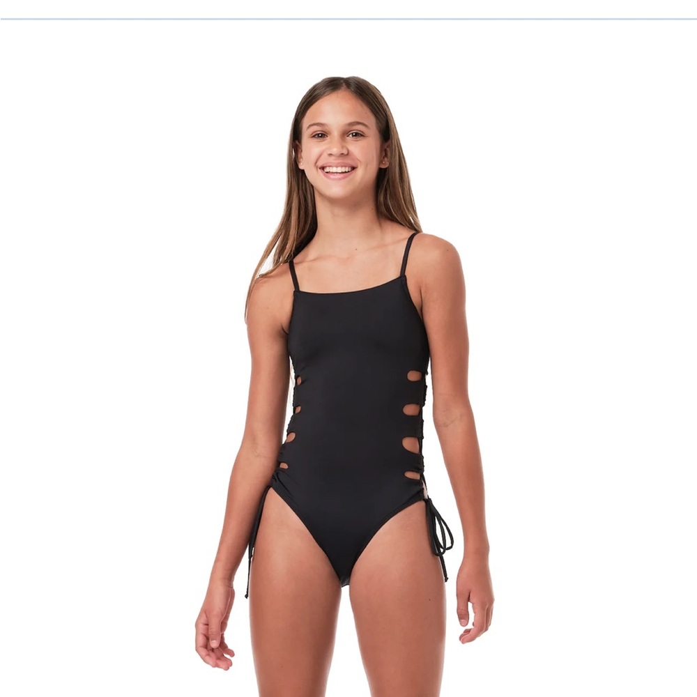 Submarine Girls Bathingsuit with Cut out side detail Size 12 Black